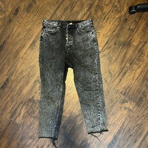 H&M Divided Straight Jeans Acid Wash High Rise